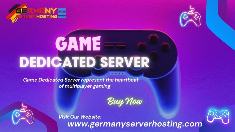 Game Dedicated Server - An array of powerful servers symbolizing low-latency gameplay, security, and multiplayer gaming excellence.